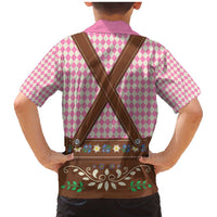 Lederhosen Oktoberfest Family Matching Mermaid Dress and Hawaiian Shirt Pink Edelweiss Floral Polka Dots - Wonder Print Shop