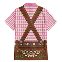Lederhosen Oktoberfest Family Matching Mermaid Dress and Hawaiian Shirt Pink Edelweiss Floral Polka Dots - Wonder Print Shop
