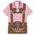 Lederhosen Oktoberfest Family Matching Off The Shoulder Long Sleeve Dress and Hawaiian Shirt Pink Edelweiss Floral Polka Dots - Wonder Print Shop