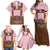 Lederhosen Oktoberfest Family Matching Off Shoulder Maxi Dress and Hawaiian Shirt Pink Edelweiss Floral Polka Dots - Wonder Print Shop