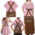 Lederhosen Oktoberfest Family Matching Off Shoulder Maxi Dress and Hawaiian Shirt Pink Edelweiss Floral Polka Dots - Wonder Print Shop