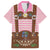 Lederhosen Oktoberfest Family Matching Off Shoulder Maxi Dress and Hawaiian Shirt Pink Edelweiss Floral Polka Dots - Wonder Print Shop