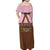 Lederhosen Oktoberfest Family Matching Off Shoulder Maxi Dress and Hawaiian Shirt Pink Edelweiss Floral Polka Dots - Wonder Print Shop