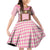 Lederhosen Oktoberfest Family Matching Off Shoulder Short Dress and Hawaiian Shirt Pink Edelweiss Floral Polka Dots - Wonder Print Shop