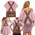 Lederhosen Oktoberfest Family Matching Off Shoulder Short Dress and Hawaiian Shirt Pink Edelweiss Floral Polka Dots - Wonder Print Shop
