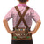 Lederhosen Oktoberfest Family Matching Short Sleeve Bodycon Dress and Hawaiian Shirt Pink Edelweiss Floral Polka Dots - Wonder Print Shop