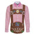 Lederhosen Oktoberfest Family Matching Short Sleeve Bodycon Dress and Hawaiian Shirt Pink Edelweiss Floral Polka Dots - Wonder Print Shop