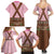 Lederhosen Oktoberfest Family Matching Summer Maxi Dress and Hawaiian Shirt Pink Edelweiss Floral Polka Dots - Wonder Print Shop