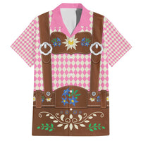 Lederhosen Oktoberfest Family Matching Summer Maxi Dress and Hawaiian Shirt Pink Edelweiss Floral Polka Dots - Wonder Print Shop
