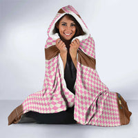 Lederhosen Oktoberfest Hooded Blanket Pink Edelweiss Floral Polka Dots - Wonder Print Shop