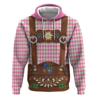 Lederhosen Oktoberfest Hoodie Pink Edelweiss Floral Polka Dots - Wonder Print Shop