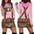 Lederhosen Oktoberfest Hoodie Dress Pink Edelweiss Floral Polka Dots - Wonder Print Shop