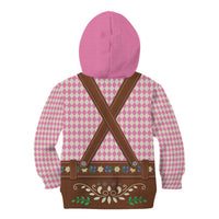 Lederhosen Oktoberfest Kid Hoodie Pink Edelweiss Floral Polka Dots - Wonder Print Shop