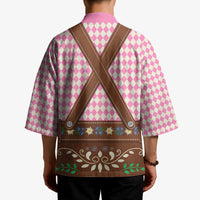 Lederhosen Oktoberfest Kimono Pink Edelweiss Floral Polka Dots - Wonder Print Shop