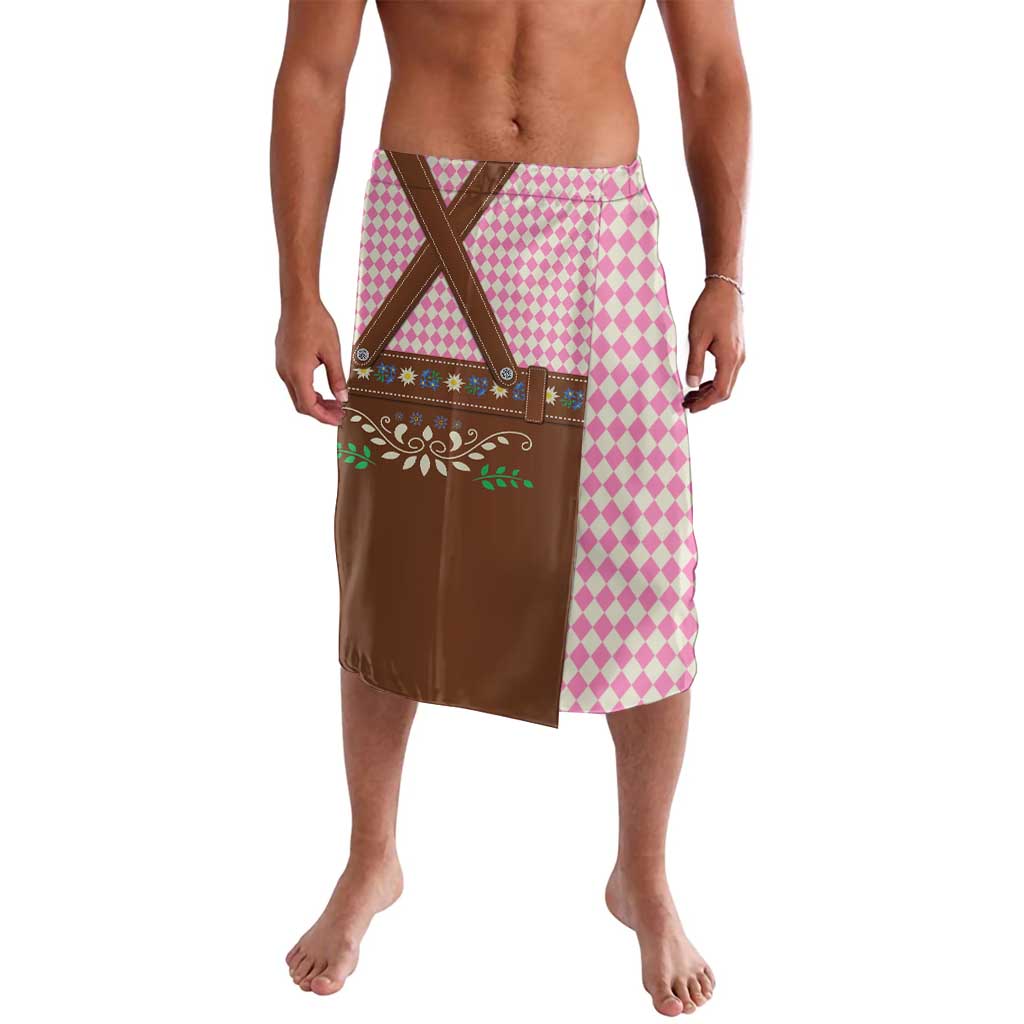 Lederhosen Oktoberfest Lavalava Pink Edelweiss Floral Polka Dots - Wonder Print Shop