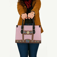Lederhosen Oktoberfest Leather Bag Pink Edelweiss Floral Polka Dots - Wonder Print Shop