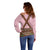 Lederhosen Oktoberfest Off Shoulder Sweater Pink Edelweiss Floral Polka Dots - Wonder Print Shop