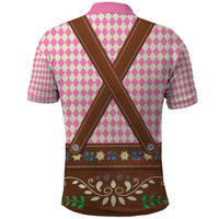 Lederhosen Oktoberfest Polo Shirt Pink Edelweiss Floral Polka Dots - Wonder Print Shop