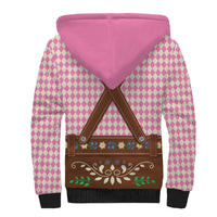 Lederhosen Oktoberfest Sherpa Hoodie Pink Edelweiss Floral Polka Dots - Wonder Print Shop