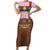 Lederhosen Oktoberfest Short Sleeve Bodycon Dress Pink Edelweiss Floral Polka Dots - Wonder Print Shop
