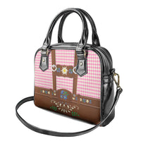 Lederhosen Oktoberfest Shoulder Handbag Pink Edelweiss Floral Polka Dots - Wonder Print Shop
