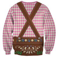 Lederhosen Oktoberfest Sweatshirt Pink Edelweiss Floral Polka Dots - Wonder Print Shop