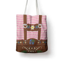 Lederhosen Oktoberfest Tote Bag Pink Edelweiss Floral Polka Dots - Wonder Print Shop