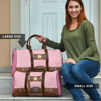 Lederhosen Oktoberfest Travel Bag Pink Edelweiss Floral Polka Dots - Wonder Print Shop