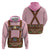 Lederhosen Oktoberfest Zip Hoodie Pink Edelweiss Floral Polka Dots - Wonder Print Shop