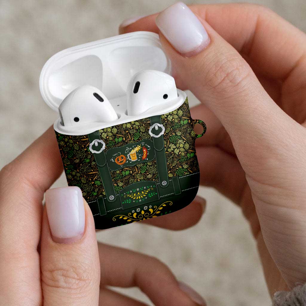 Lederhosen Oktoberfest AirPods Case Hops And Malt Pattern - Wonder Print Shop