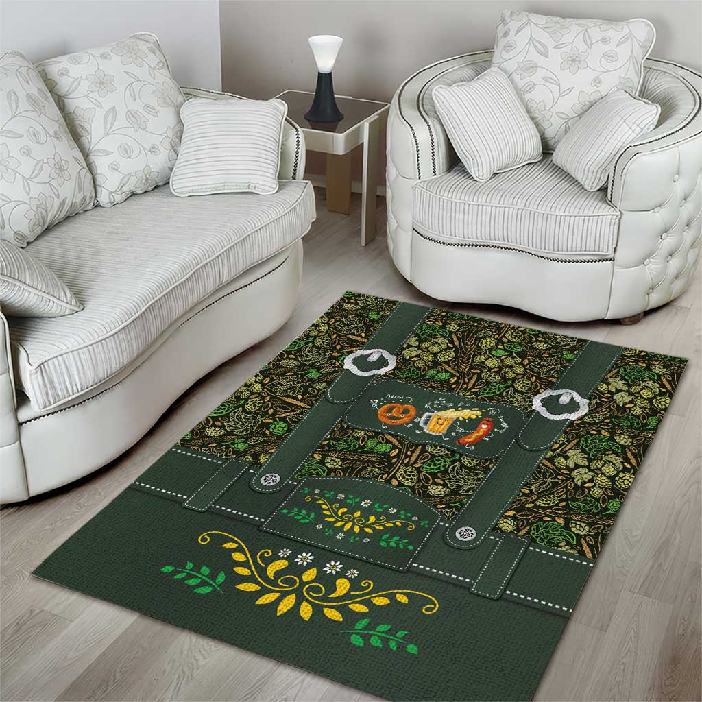 Lederhosen Oktoberfest Area Rug Hops And Malt Pattern - Wonder Print Shop