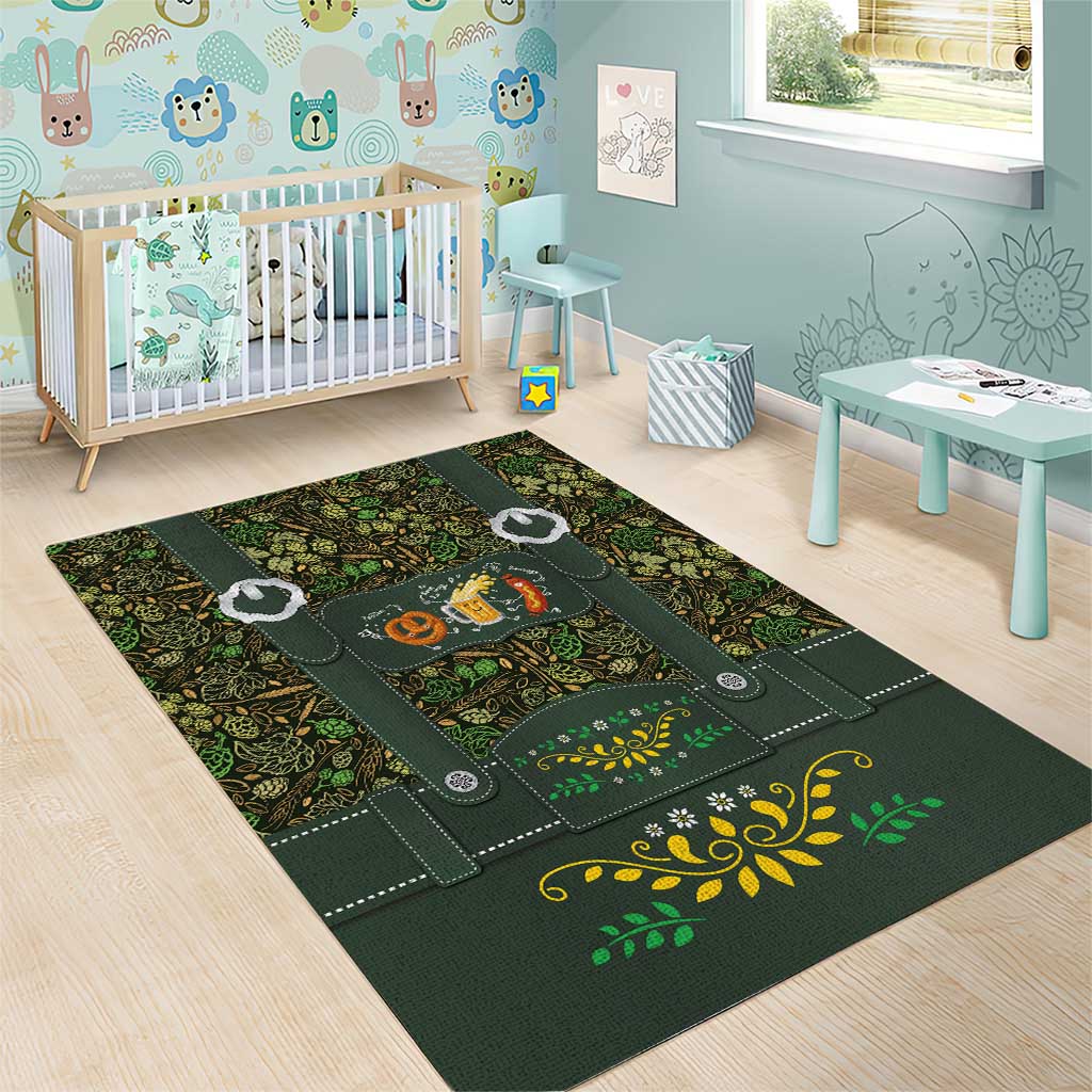 Lederhosen Oktoberfest Area Rug Hops And Malt Pattern - Wonder Print Shop