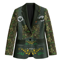 Lederhosen Oktoberfest Blazer Hops And Malt Pattern - Wonder Print Shop