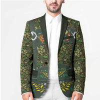 Lederhosen Oktoberfest Blazer Hops And Malt Pattern - Wonder Print Shop