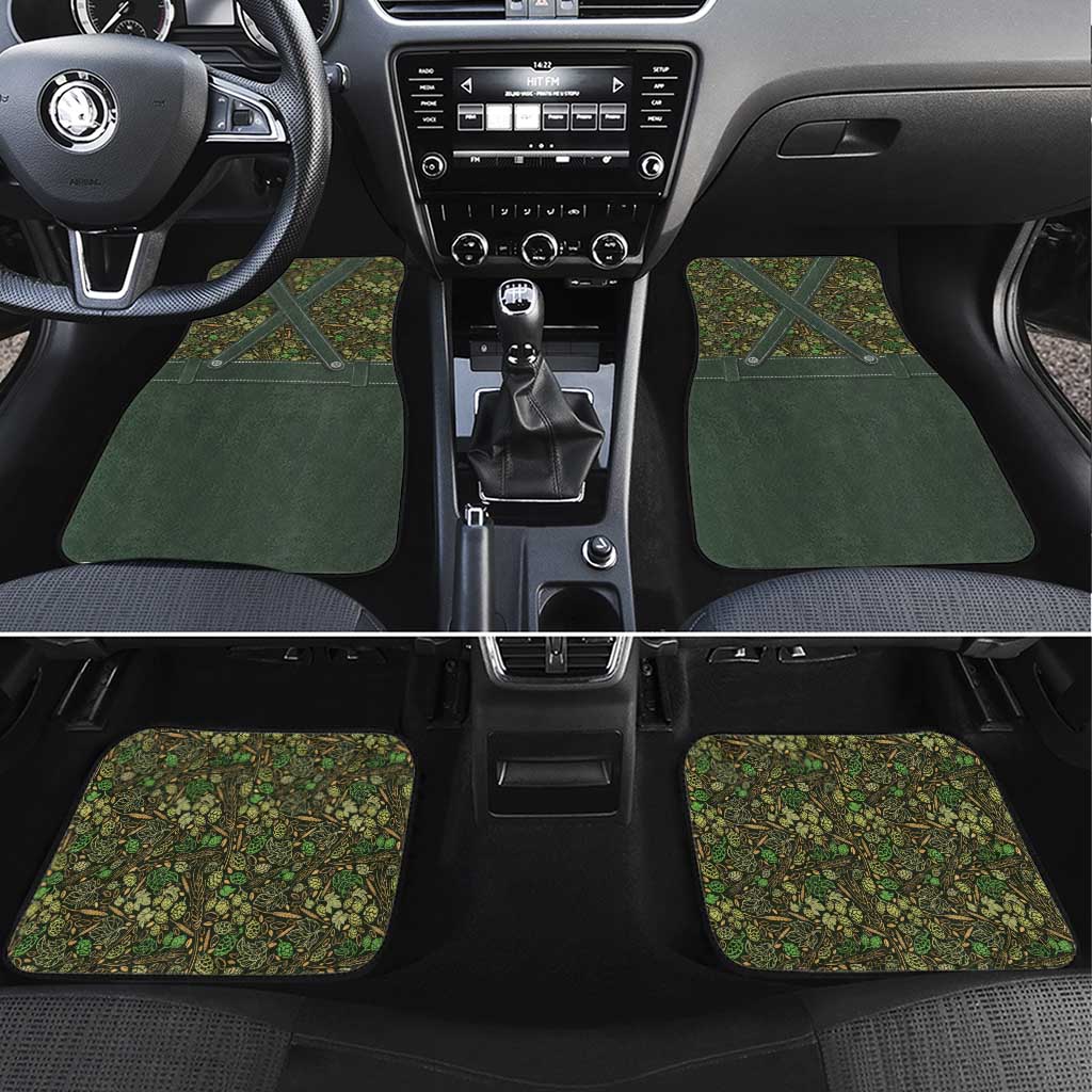 Lederhosen Oktoberfest Car Mats Hops And Malt Pattern - Wonder Print Shop