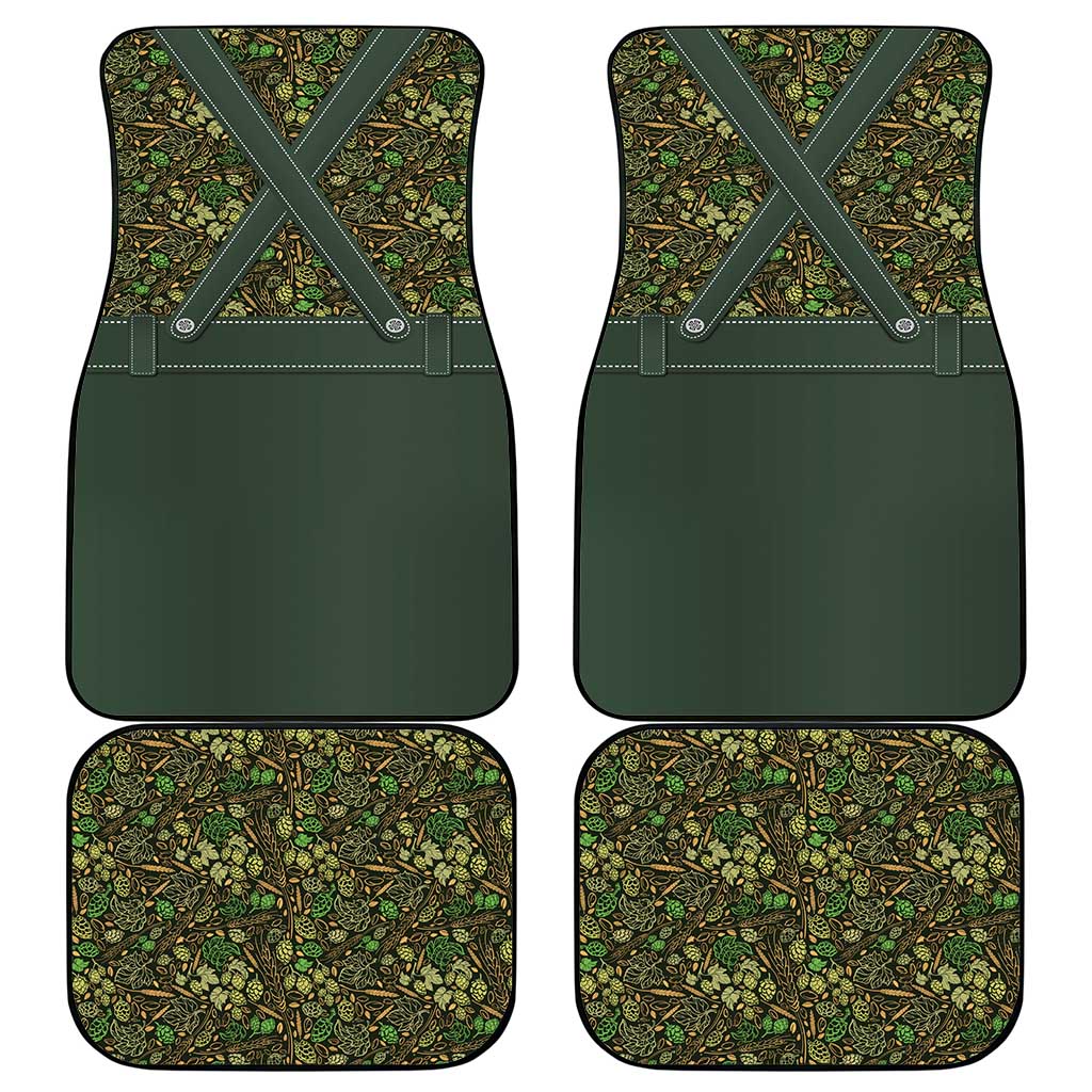 Lederhosen Oktoberfest Car Mats Hops And Malt Pattern - Wonder Print Shop