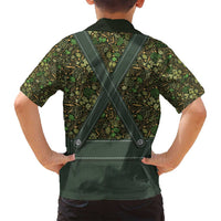 Lederhosen Oktoberfest Family Matching Long Sleeve Bodycon Dress and Hawaiian Shirt Hops And Malt Pattern - Wonder Print Shop