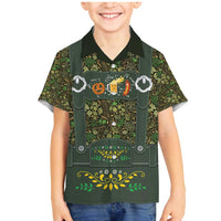 Lederhosen Oktoberfest Family Matching Mermaid Dress and Hawaiian Shirt Hops And Malt Pattern - Wonder Print Shop