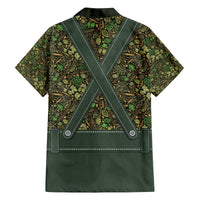 Lederhosen Oktoberfest Family Matching Off The Shoulder Long Sleeve Dress and Hawaiian Shirt Hops And Malt Pattern - Wonder Print Shop