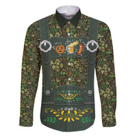Lederhosen Oktoberfest Family Matching Off Shoulder Short Dress and Hawaiian Shirt Hops And Malt Pattern - Wonder Print Shop