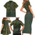Lederhosen Oktoberfest Family Matching Short Sleeve Bodycon Dress and Hawaiian Shirt Hops And Malt Pattern - Wonder Print Shop