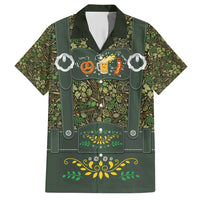 Lederhosen Oktoberfest Family Matching Short Sleeve Bodycon Dress and Hawaiian Shirt Hops And Malt Pattern - Wonder Print Shop