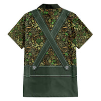 Lederhosen Oktoberfest Family Matching Short Sleeve Bodycon Dress and Hawaiian Shirt Hops And Malt Pattern - Wonder Print Shop