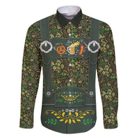 Lederhosen Oktoberfest Family Matching Short Sleeve Bodycon Dress and Hawaiian Shirt Hops And Malt Pattern - Wonder Print Shop