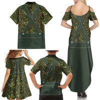 Lederhosen Oktoberfest Family Matching Summer Maxi Dress and Hawaiian Shirt Hops And Malt Pattern - Wonder Print Shop