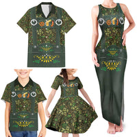 Lederhosen Oktoberfest Family Matching Tank Maxi Dress and Hawaiian Shirt Hops And Malt Pattern - Wonder Print Shop