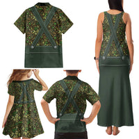 Lederhosen Oktoberfest Family Matching Tank Maxi Dress and Hawaiian Shirt Hops And Malt Pattern - Wonder Print Shop