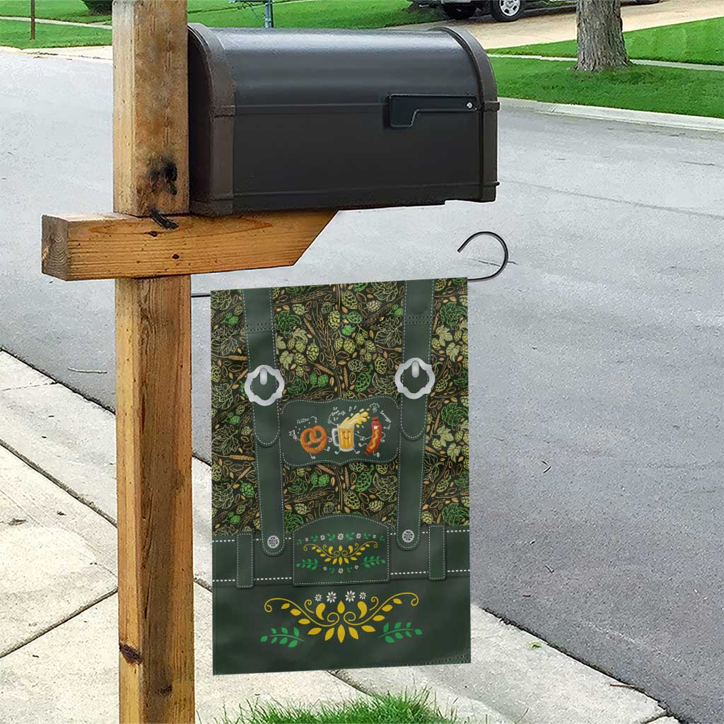 Lederhosen Oktoberfest Garden Flag Hops And Malt Pattern - Wonder Print Shop