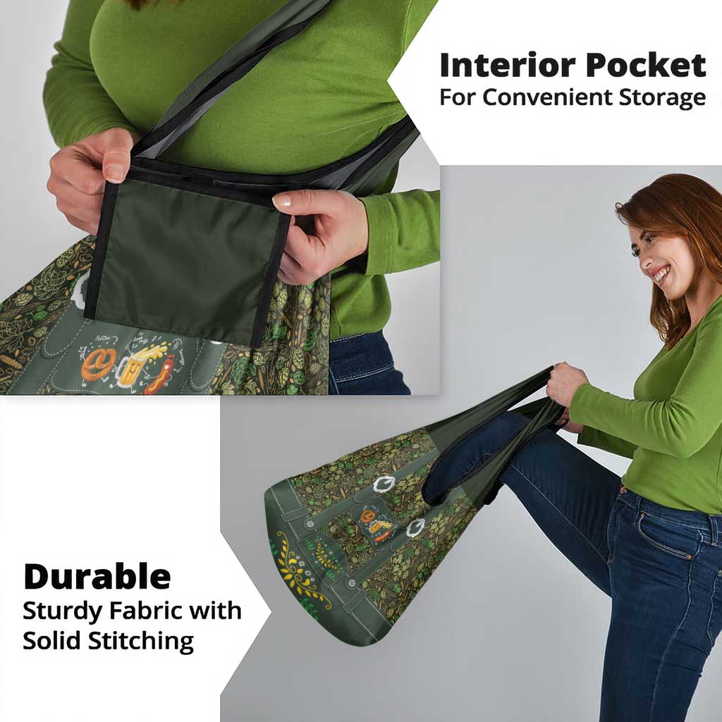 Lederhosen Oktoberfest Grocery Bag Hops And Malt Pattern - Wonder Print Shop
