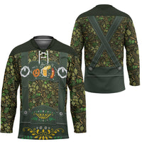 Lederhosen Oktoberfest Hockey Jersey Hops And Malt Pattern - Wonder Print Shop